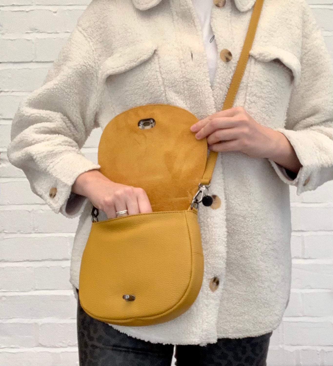 Mustard Leather Satchel Bag