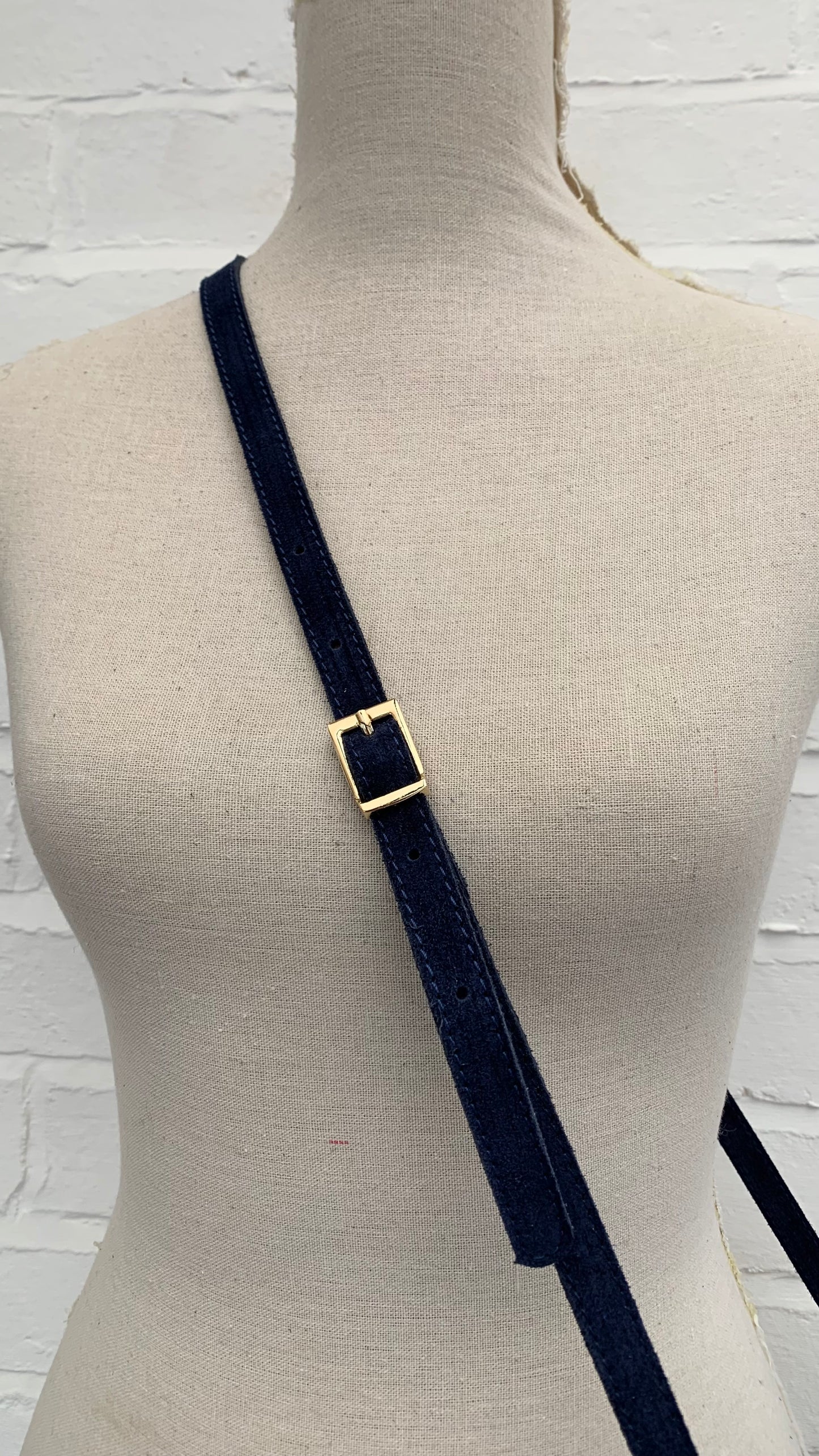 Navy Suede Crossbody Bag - Jean