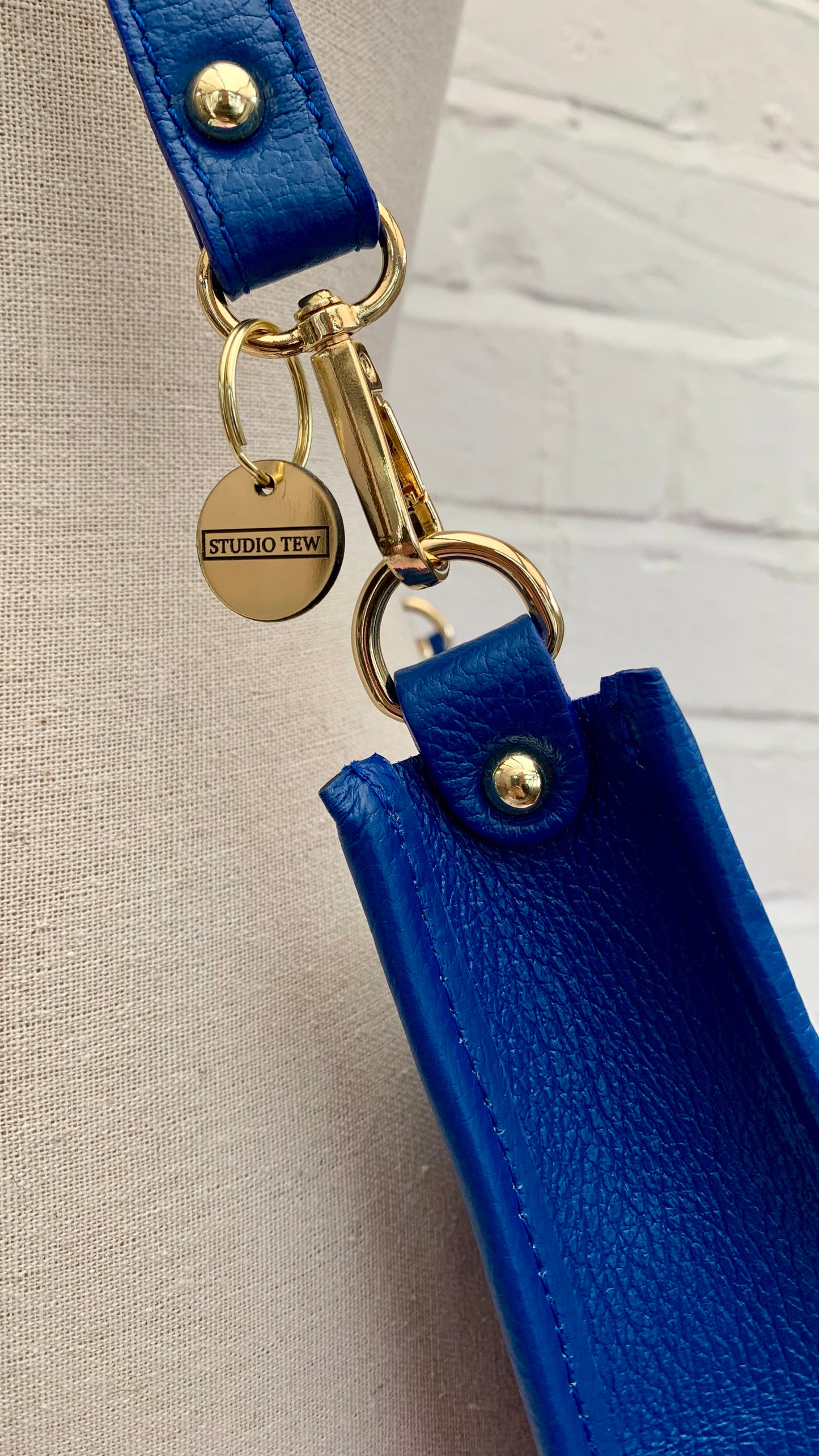 Royal Blue Leather Crossbody Bag - Meka