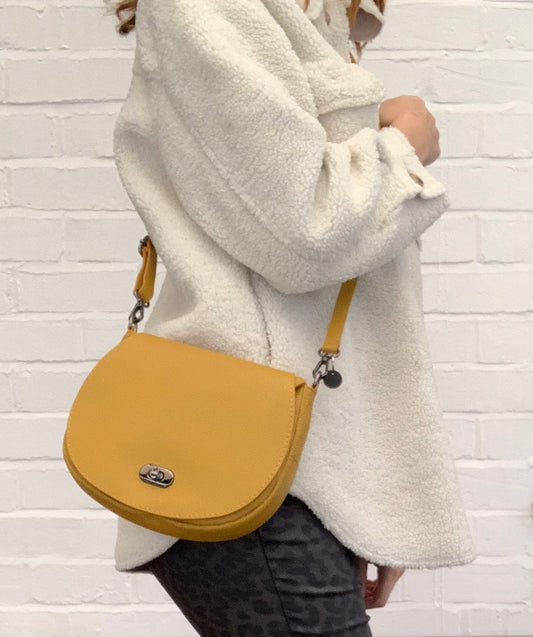 Mustard Leather Satchel Bag