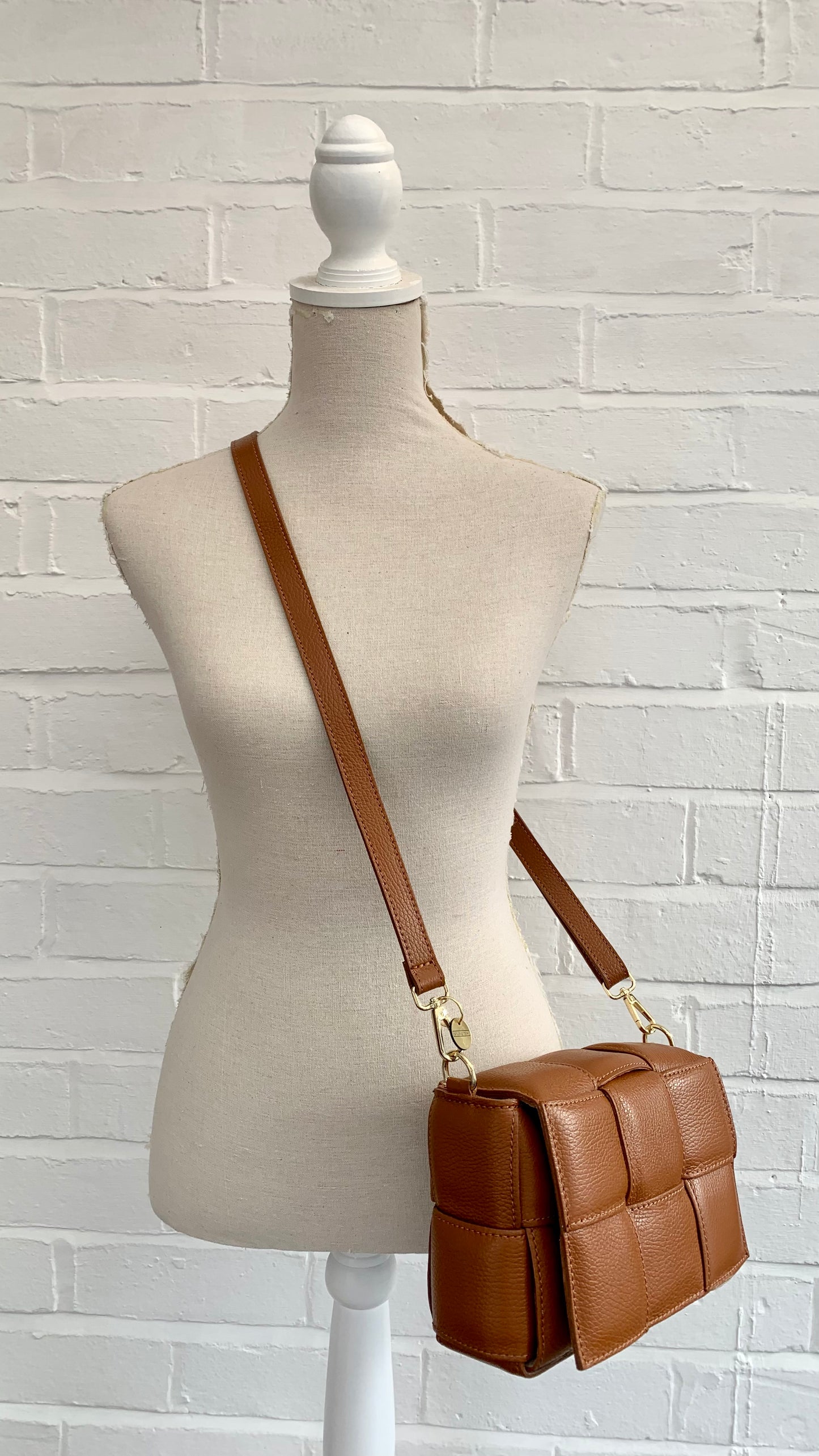 Tan Quilted Leather Bag - Polly