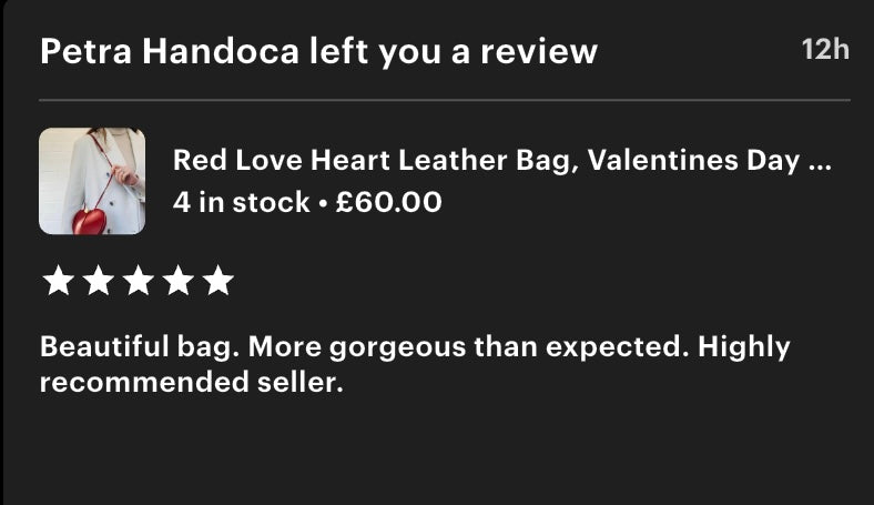 Black Love Heart Leather Bag - Amour