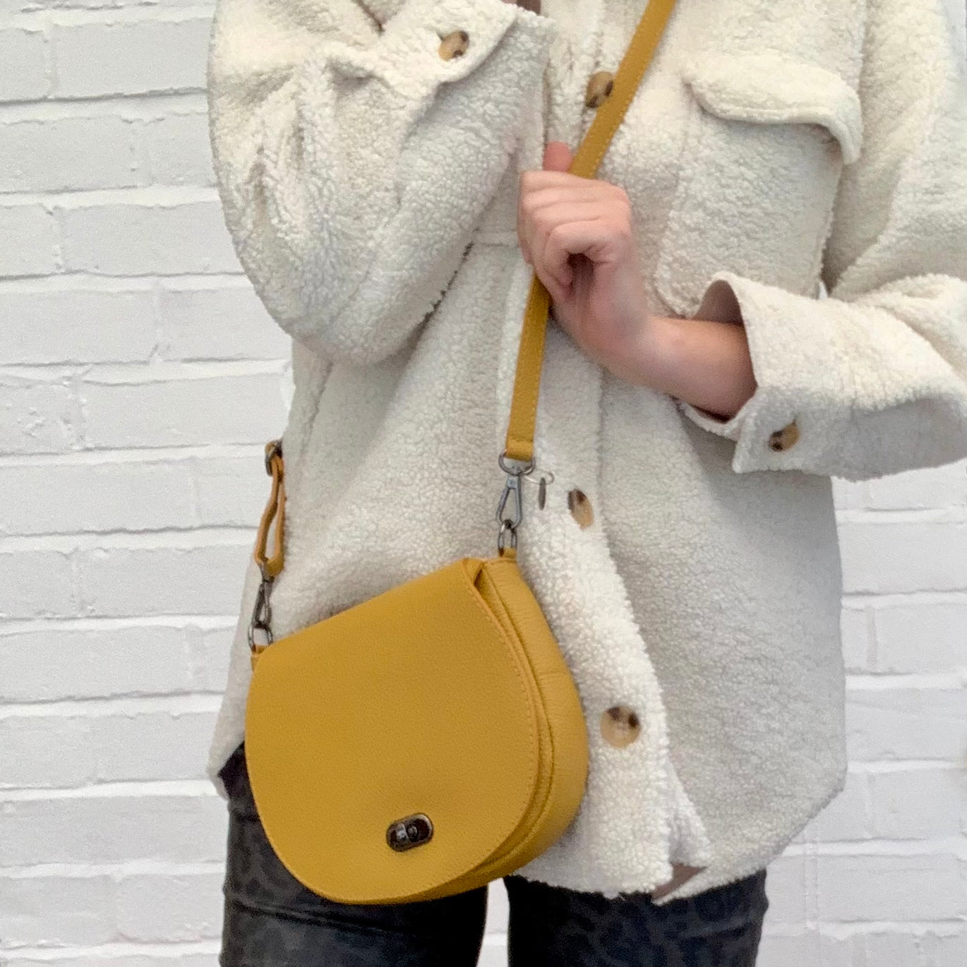 Mustard Leather Satchel Bag