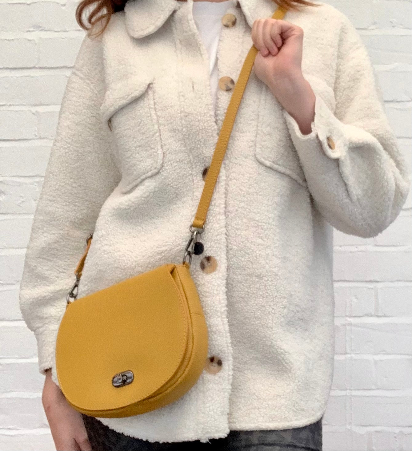 Mustard Leather Satchel Bag