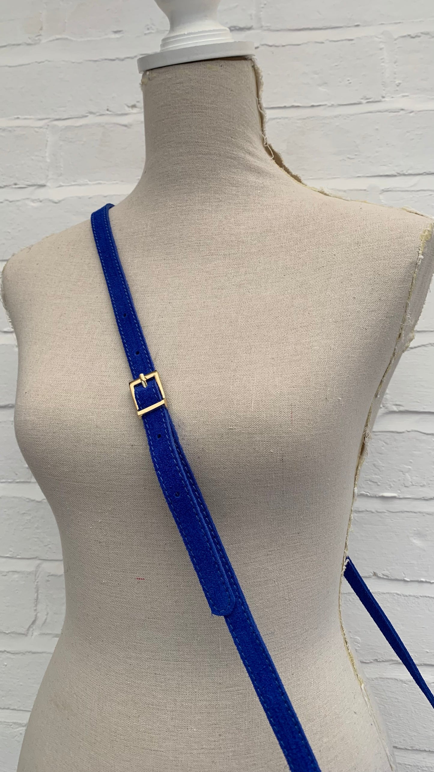 Royal Blue Suede Crossbody Bag - Jean