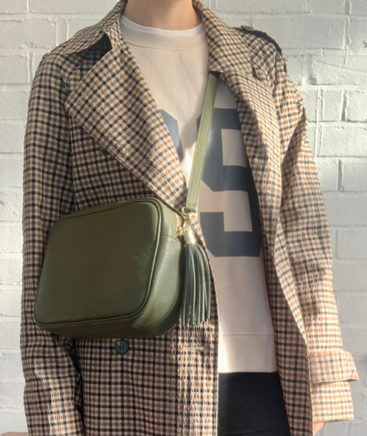 Olive Green Large Crossbody Bag - Darcy