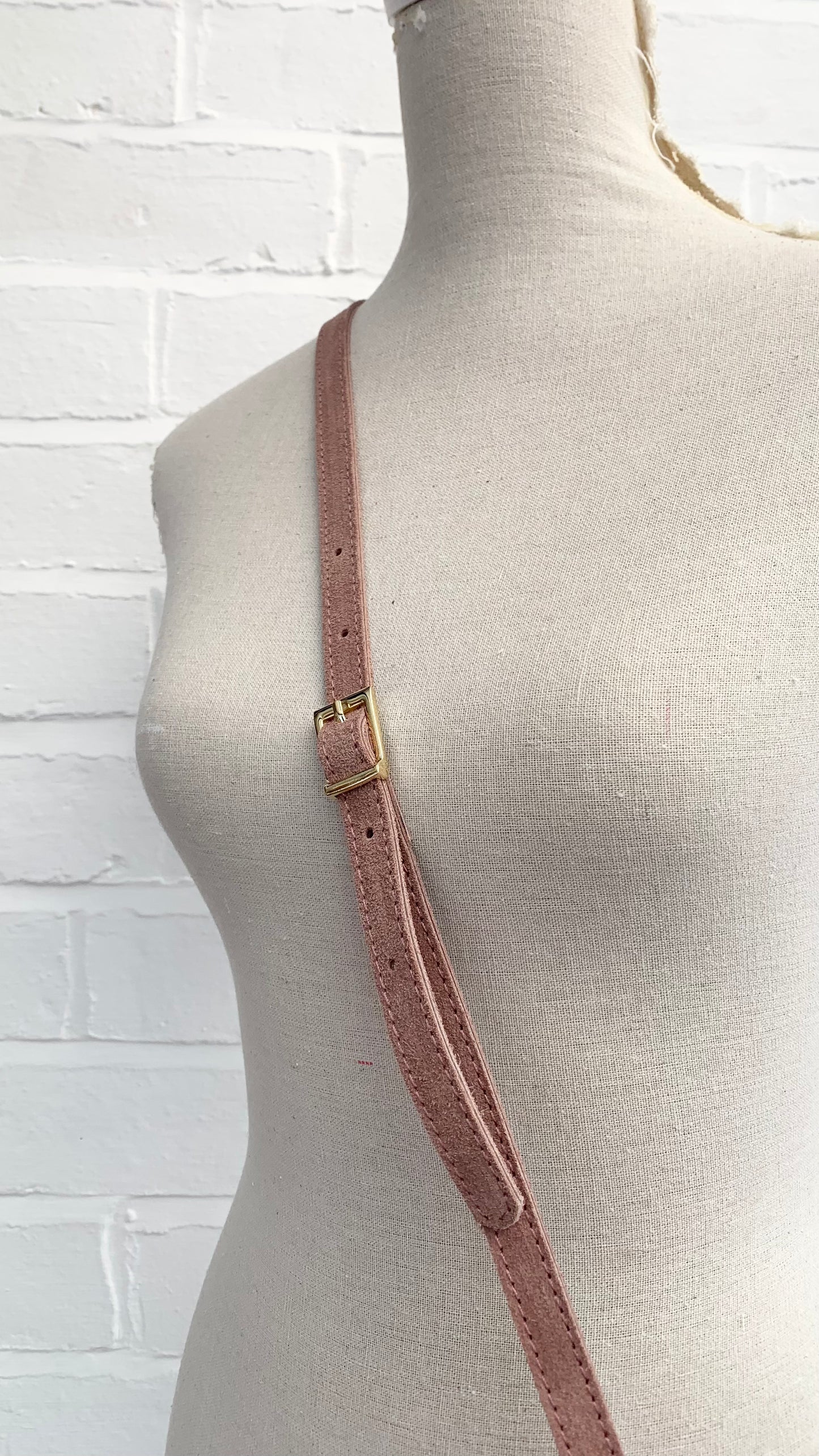 Rose Pink Suede Crossbody Bag - Jean