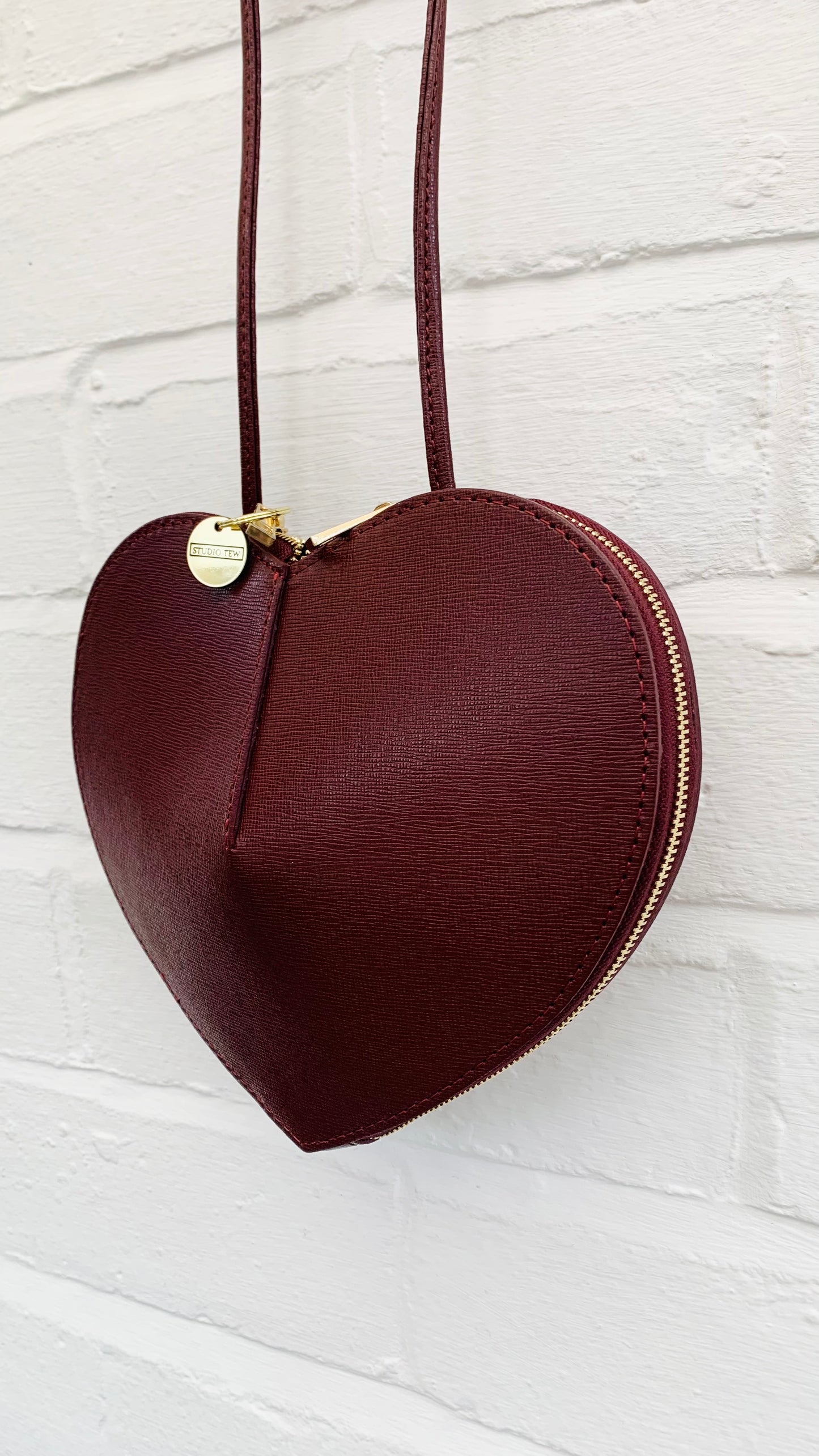 Red Plum Love Heart Leather Bag - Amour