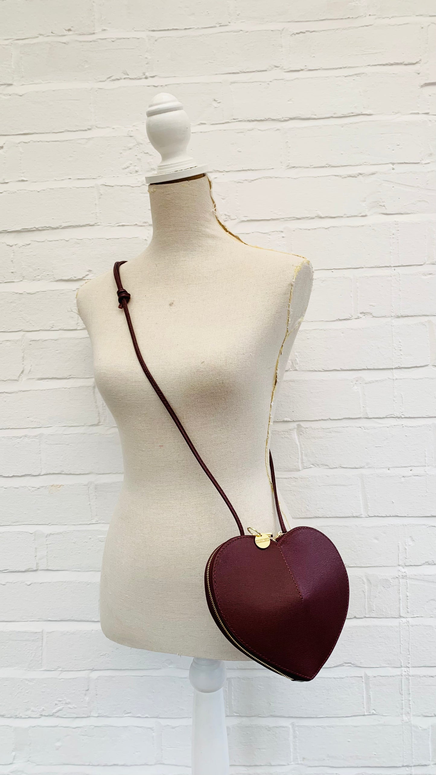 Red Plum Love Heart Leather Bag - Amour