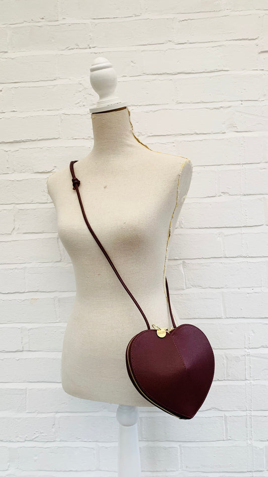 Red Plum Love Heart Leather Bag - Amour