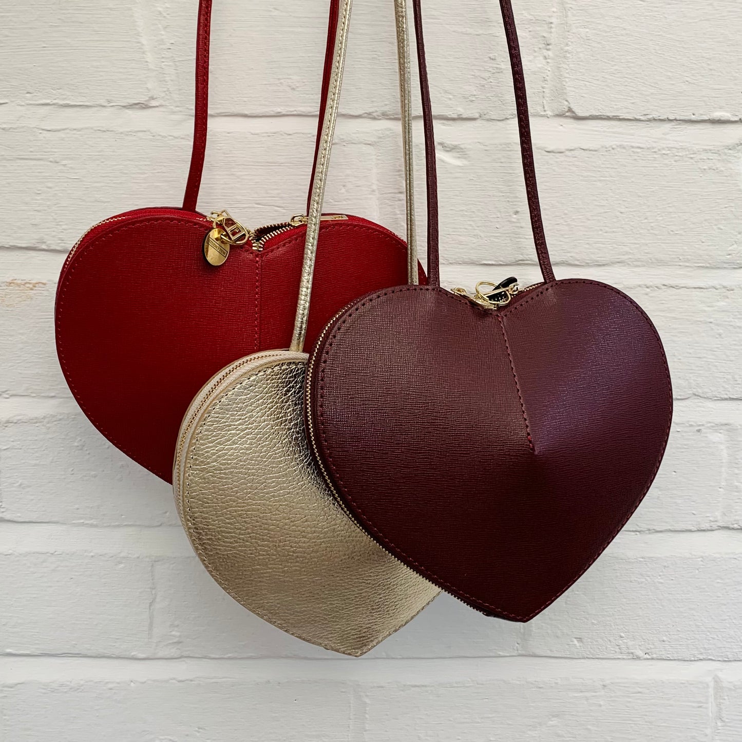 Red Plum Love Heart Leather Bag - Amour