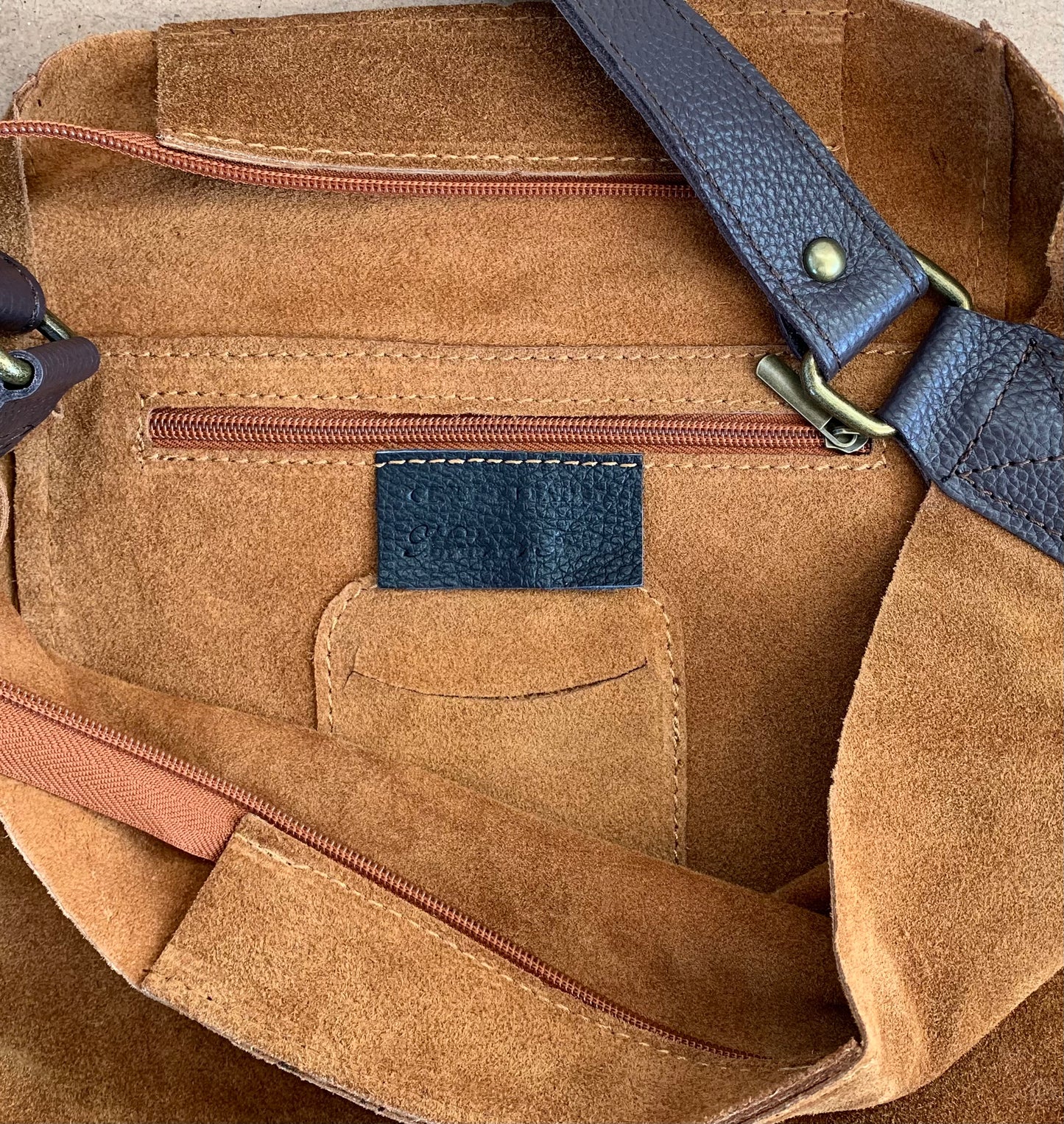 Brown Suede Shoulder Bag - Twiggy