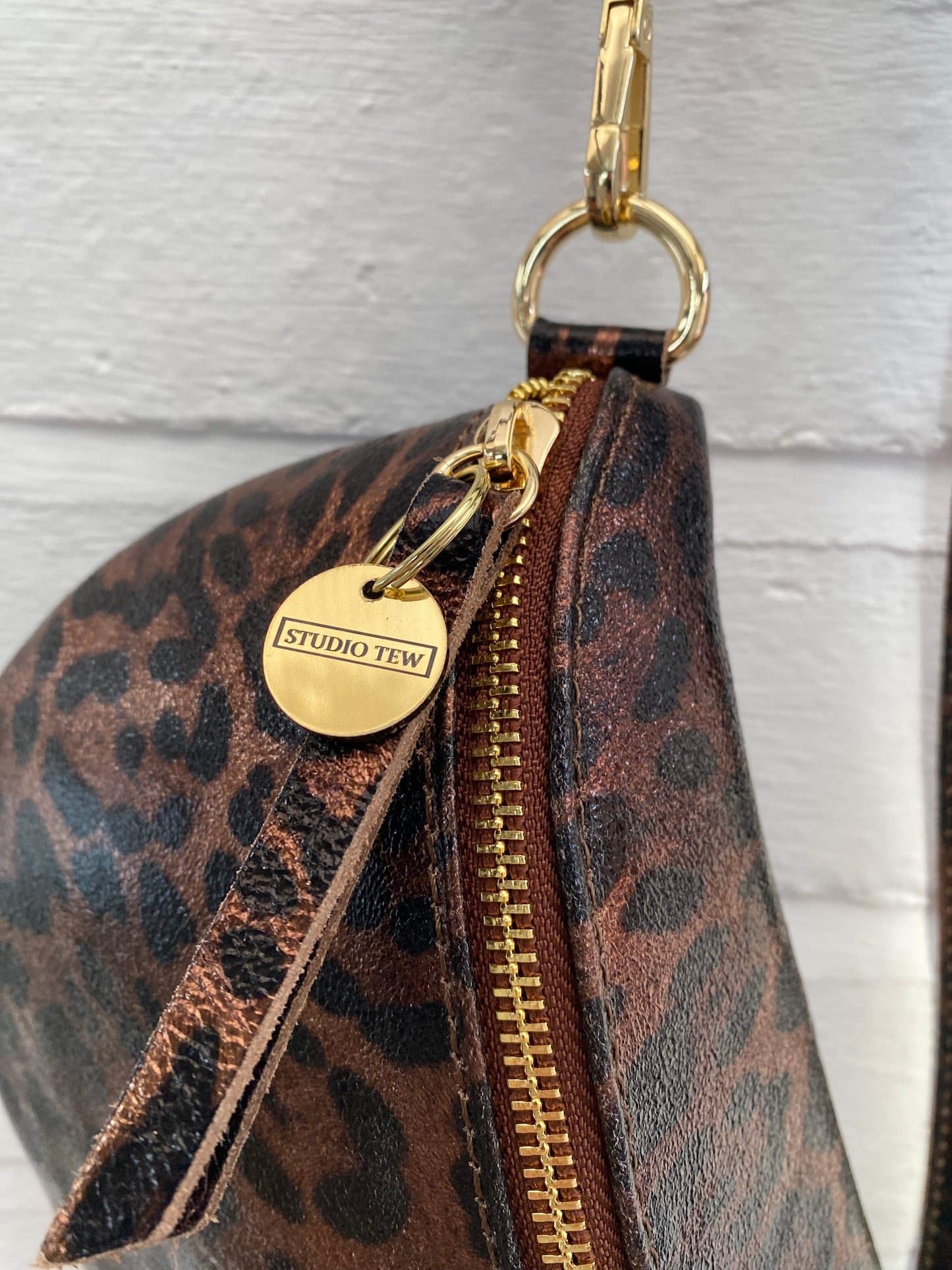 Leopard Print Leather Bum Bag - Zina