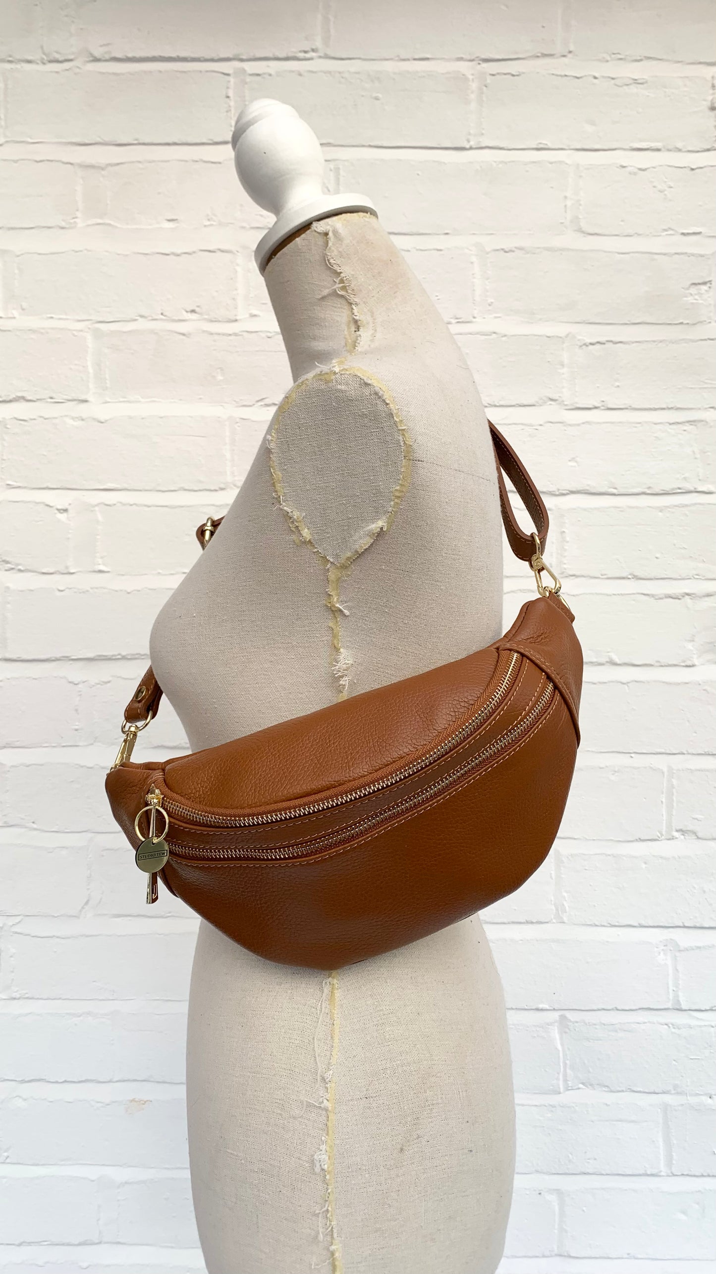 Sac surdimensionné en cuir beige - Cecilia