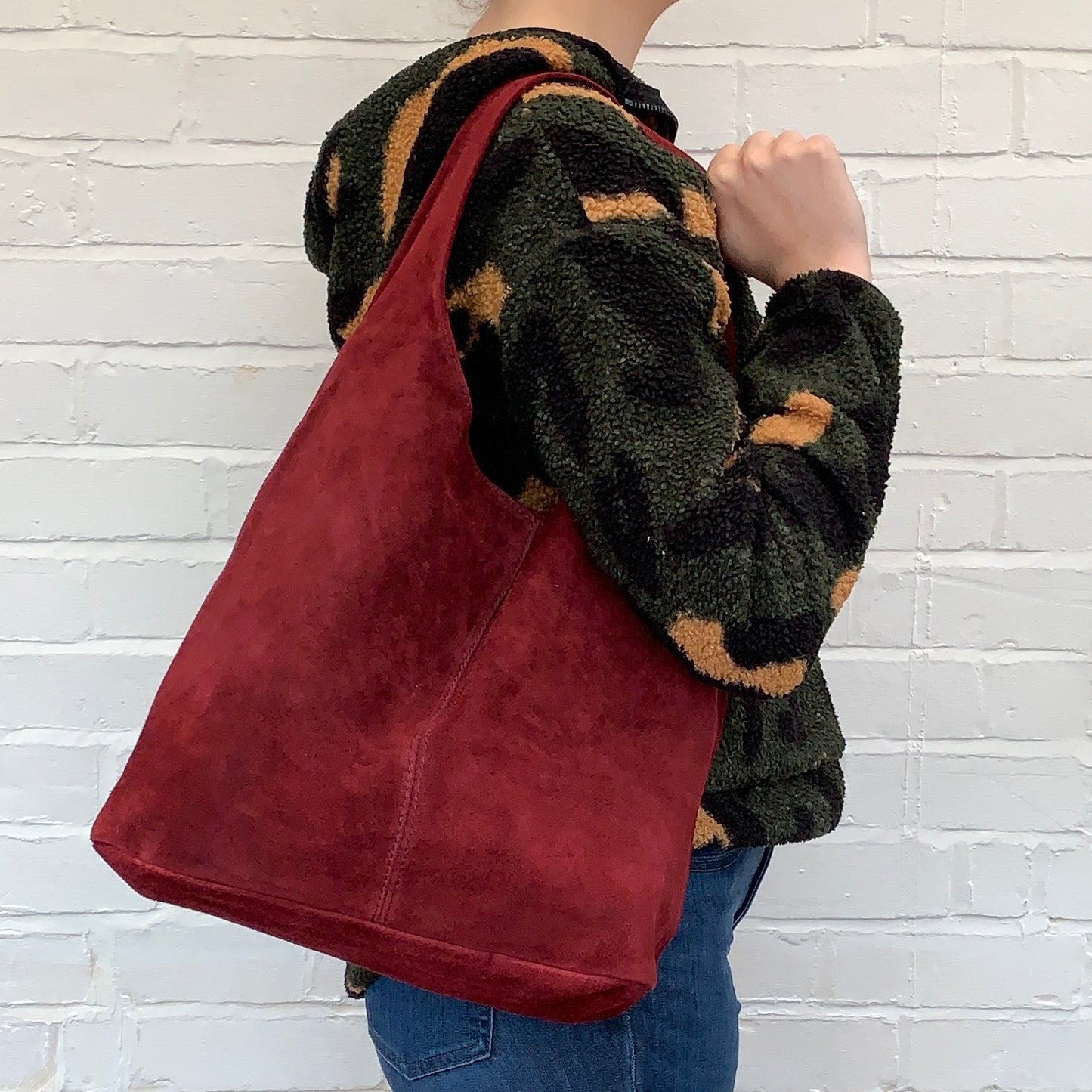 Suede Oversized Shoulder Bag - Charlie