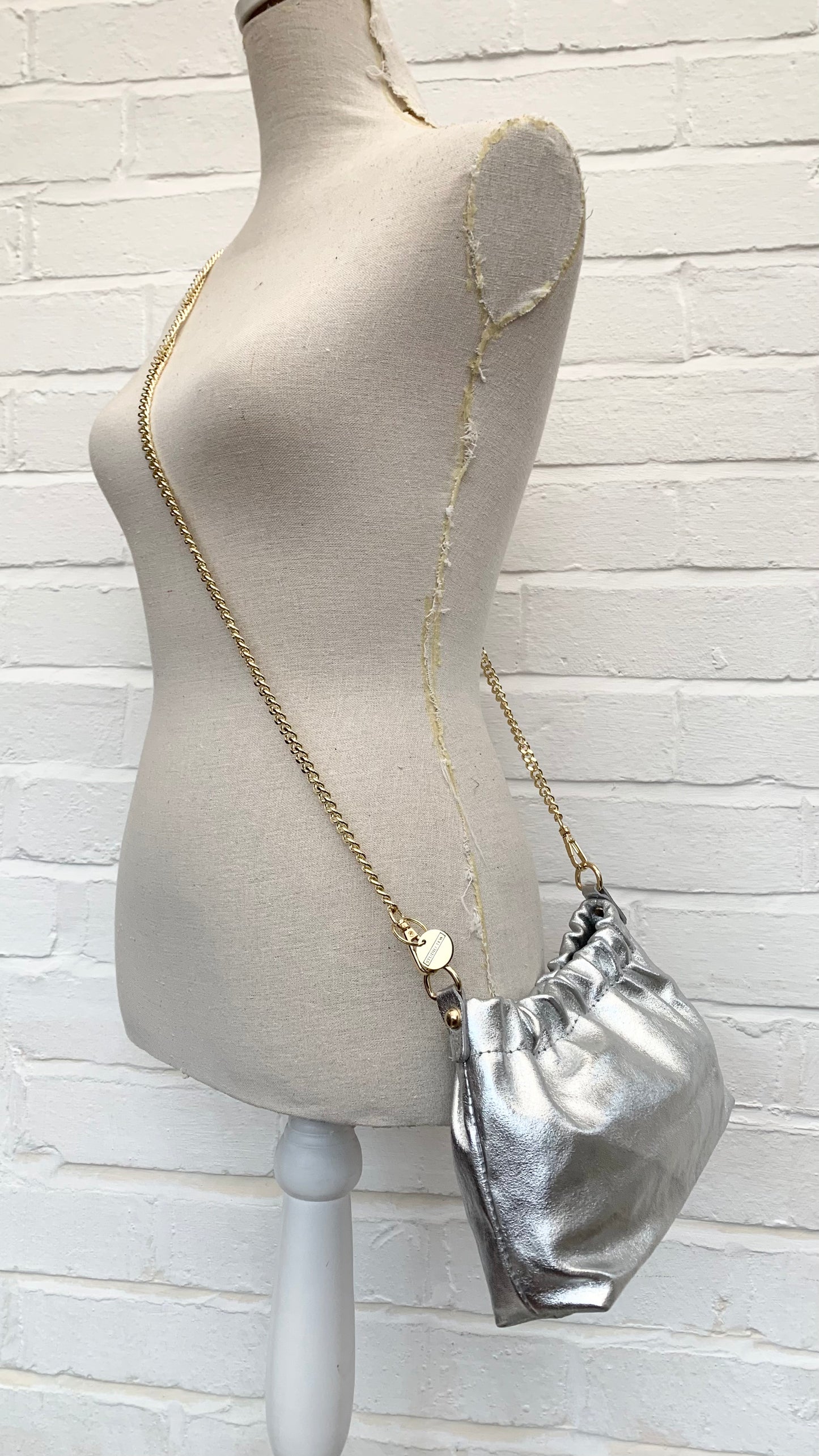 Metallic Party Bag With Chain Handle - Poppy