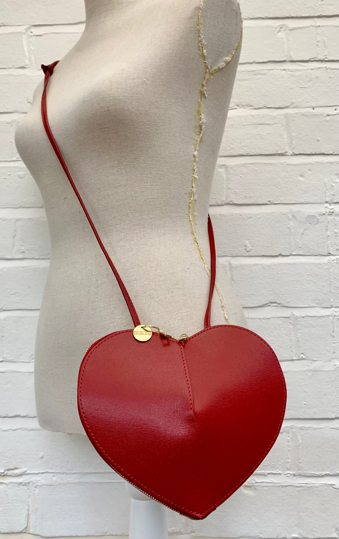 Red Love Heart Leather Bag - Amour