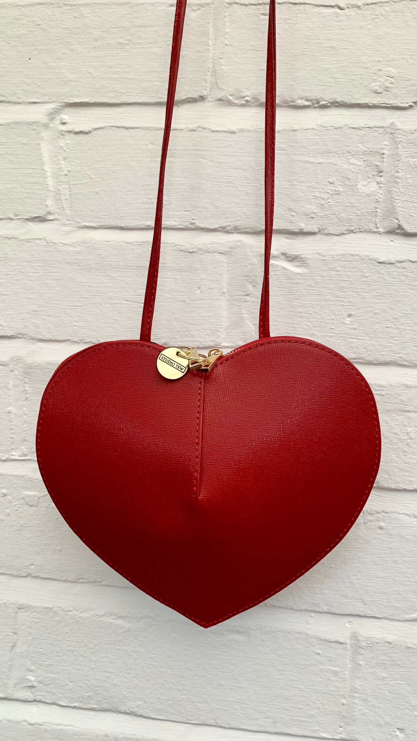 Red Love Heart Leather Bag - Amour