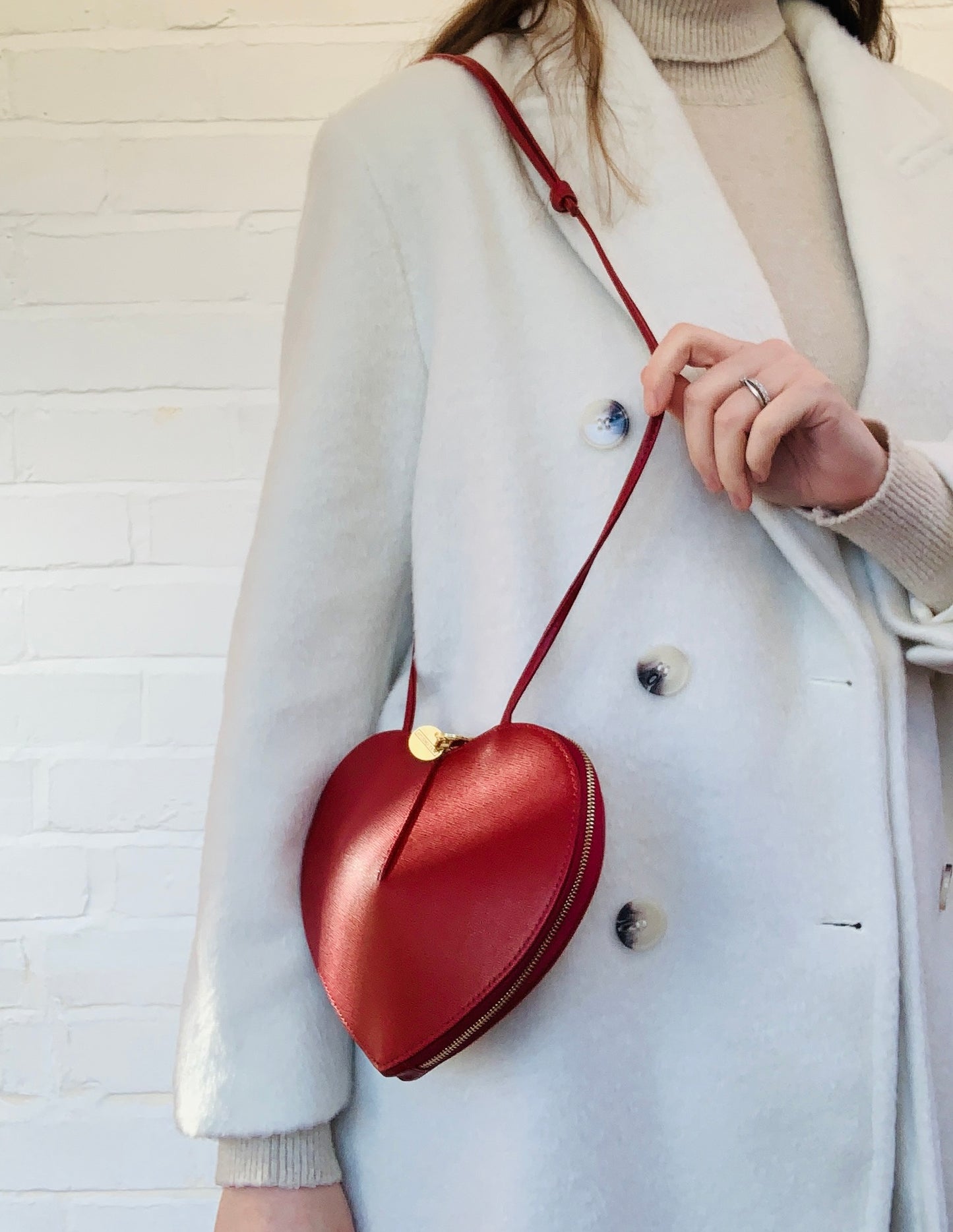 Red Love Heart Leather Bag - Amour