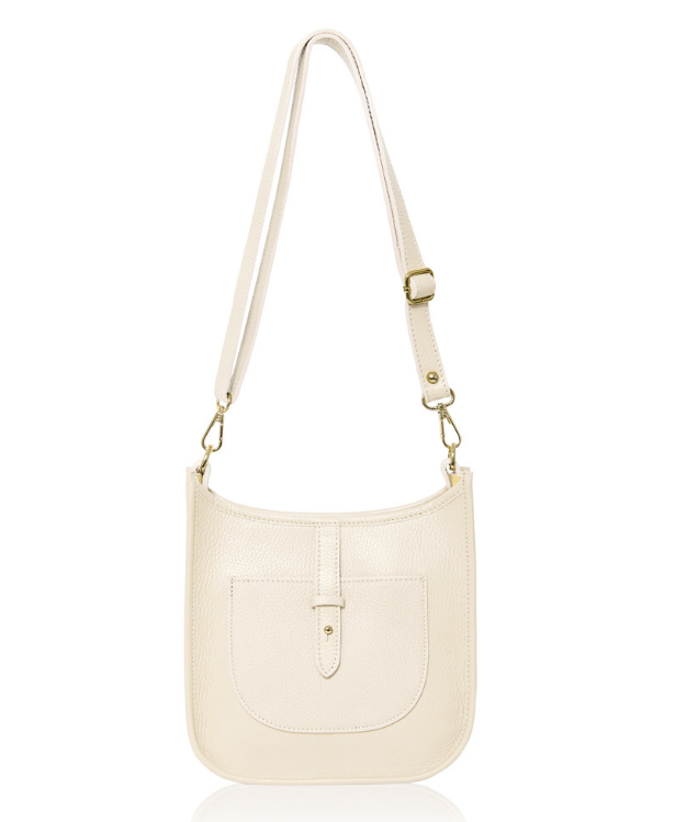 Cream Leather Crossbody Bag - Meka