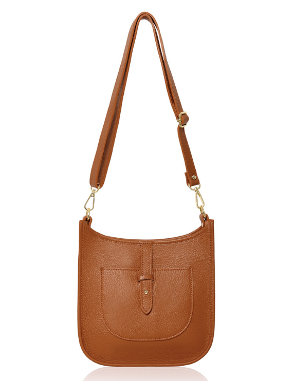 Sac bandoulière en cuir beige - Meka