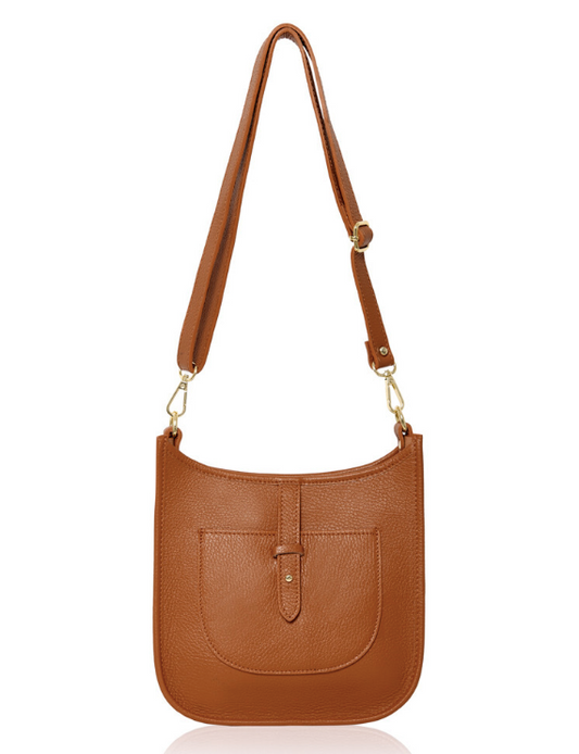 Tan Leather Crossbody Bag - Meka