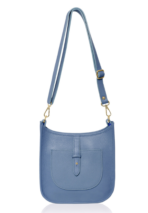 Sac bandoulière en cuir bleu - Meka