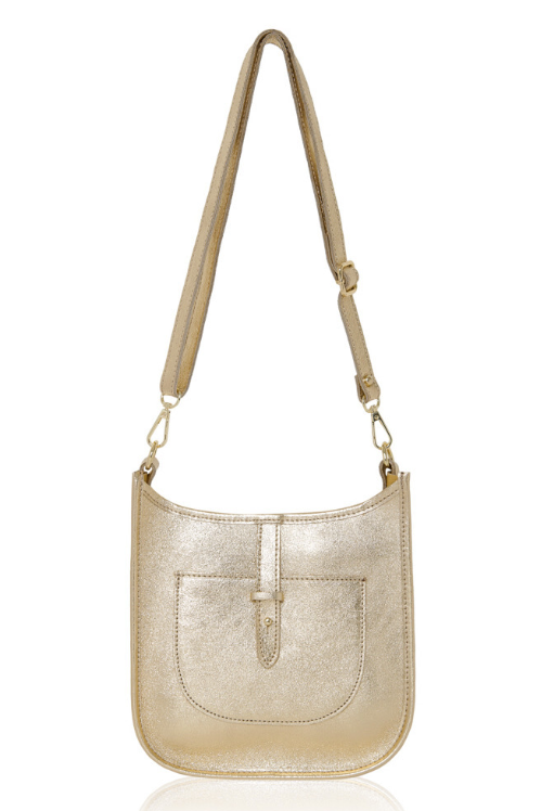 Gold Leather Crossbody Bag - Meka