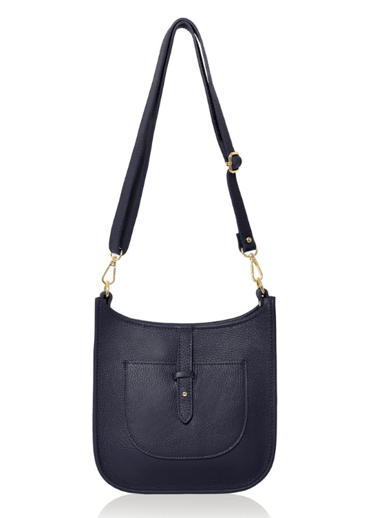 Navy Leather Crossbody Bag - Meka