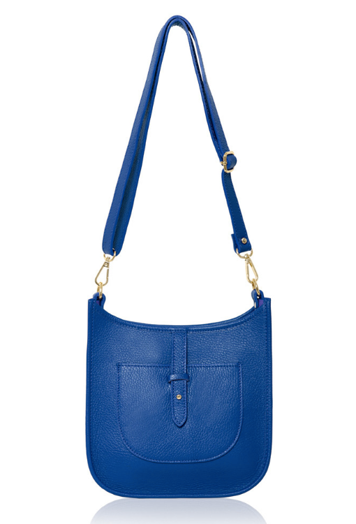 Sac bandoulière en cuir bleu royal - Meka