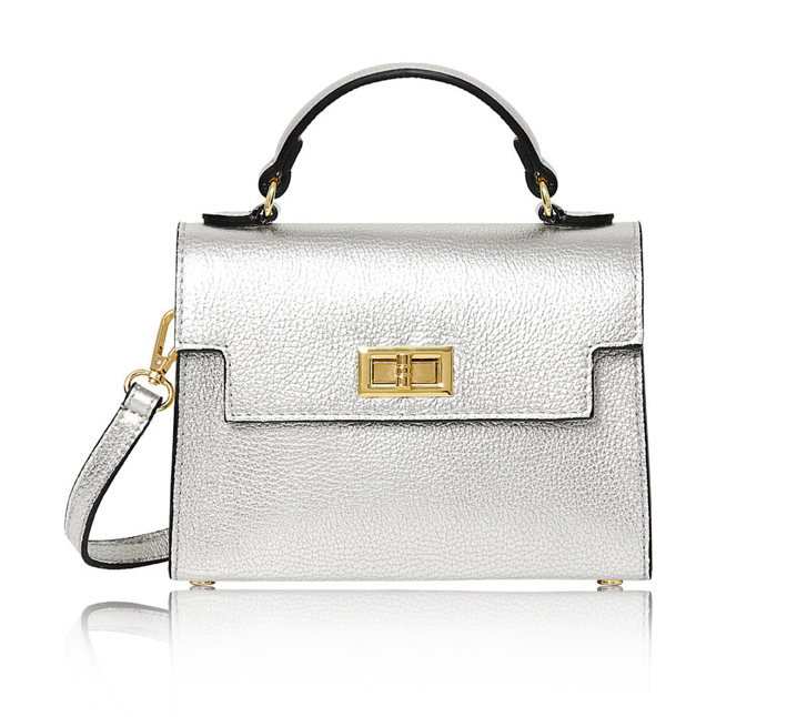 Silver Leather Classic Bag - Mindy