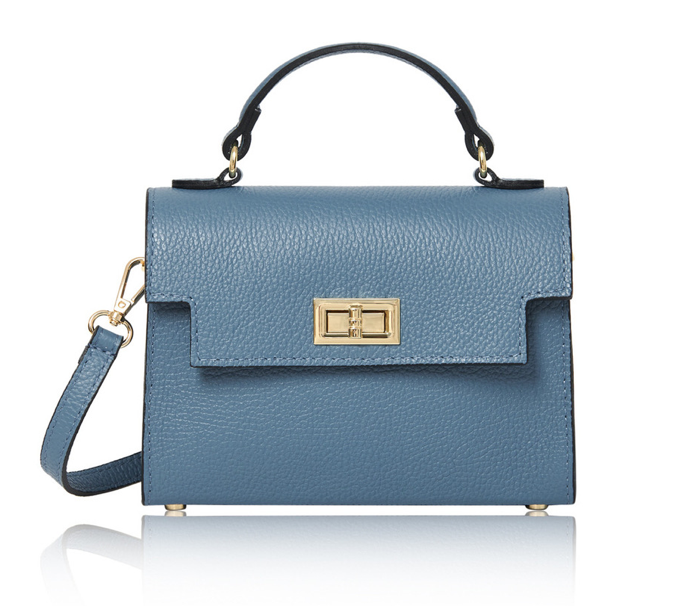 Blue Leather Classic Bag - Mindy