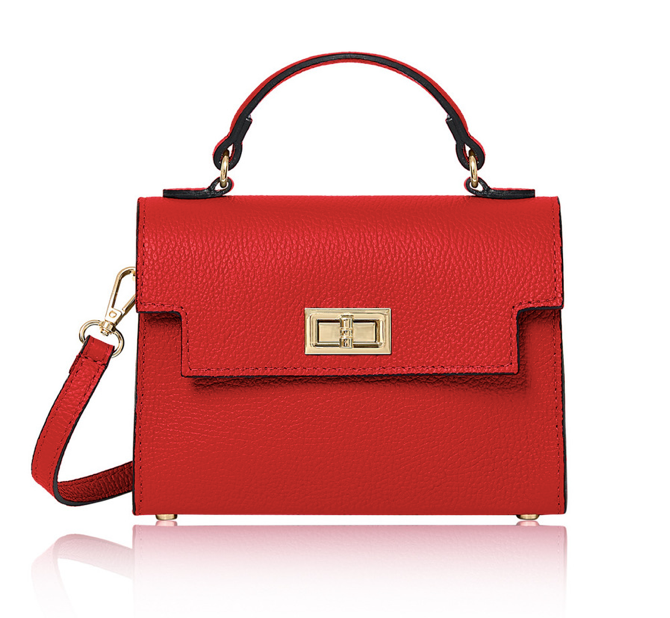 Sac Classique en Cuir Rouge - Cindy