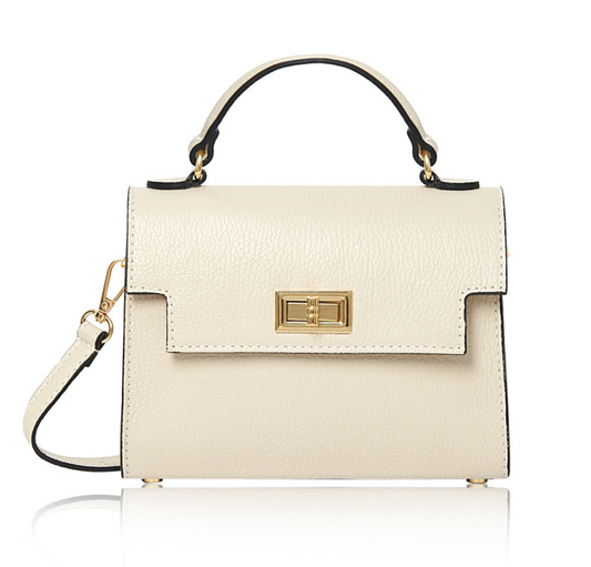 Cream Leather Classic Bag - Mindy