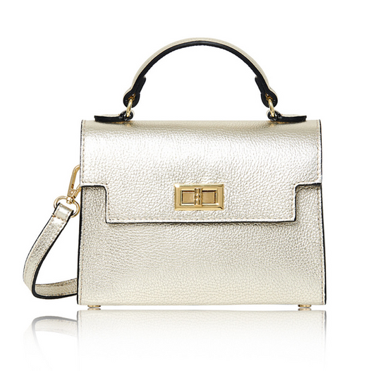 Gold Leather Classic Bag - Mindy