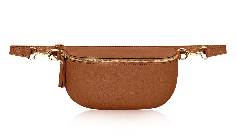 Tan Large Leather Sling Bag - Felicity