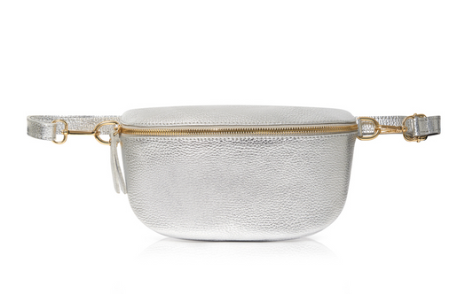 Silver Large Leather Sling Bag - Felicity