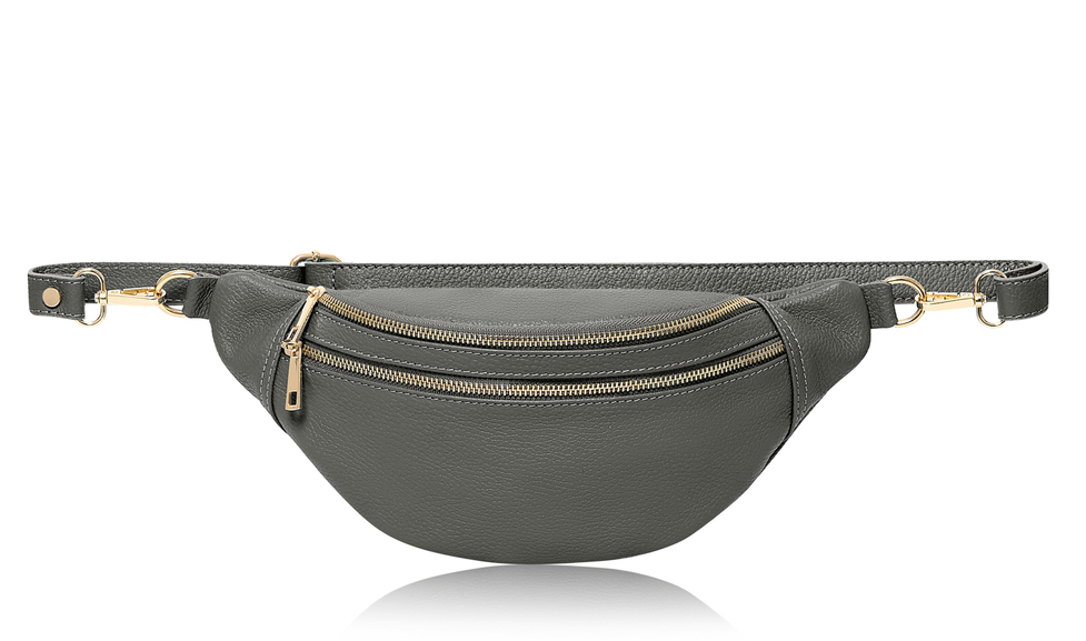 Sac oversize en cuir gris foncé - Cecilia