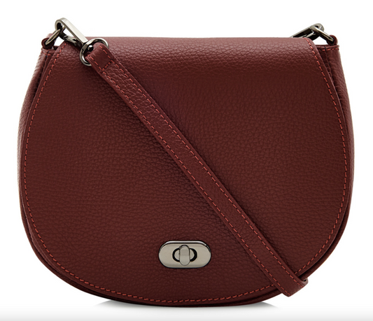 Dark Red Leather Satchel Bag