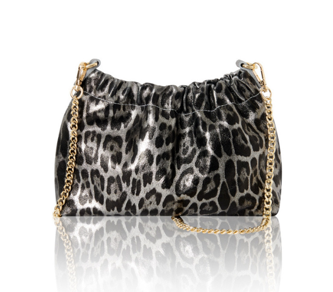 Metallic Leopard Party Bag With Chain Handle - Moira