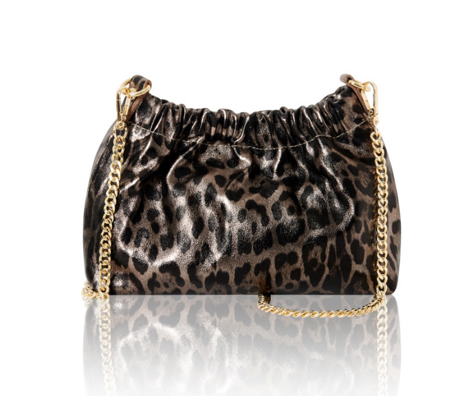 Metallic Leopard Party Bag With Chain Handle - Moira