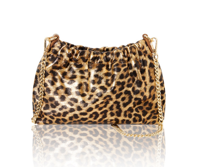 Metallic Leopard Party Bag With Chain Handle - Moira