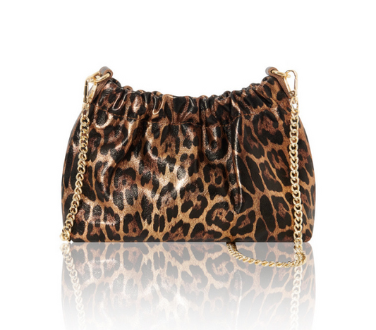 Metallic Leopard Party Bag With Chain Handle - Moira