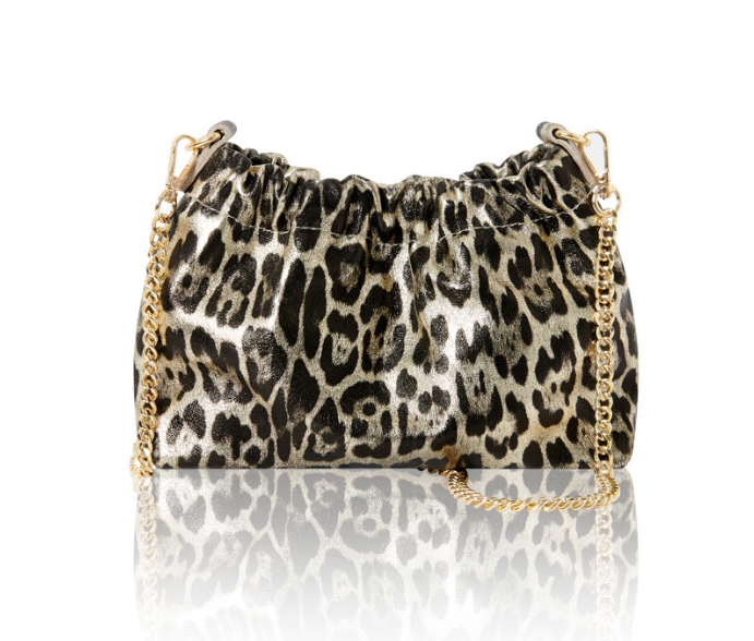 Metallic Leopard Party Bag With Chain Handle - Moira