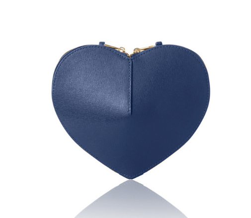 Blue Love Heart Leather Bag - Amour