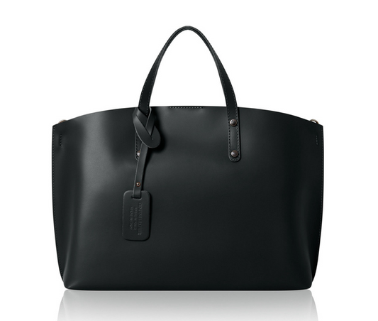 Black Large Leather Bag - Connie