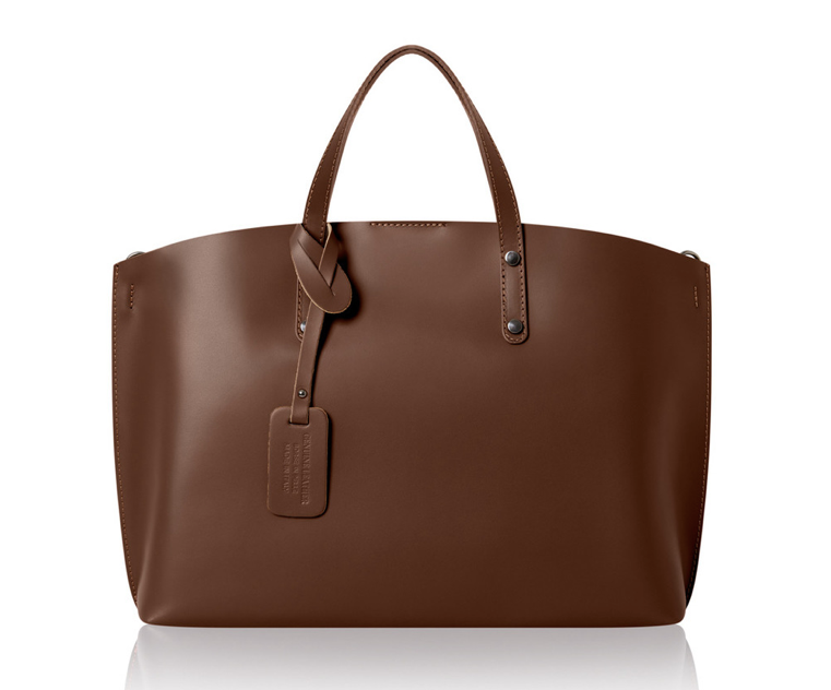 Dark Chocolate Large Leather Bag - Connie