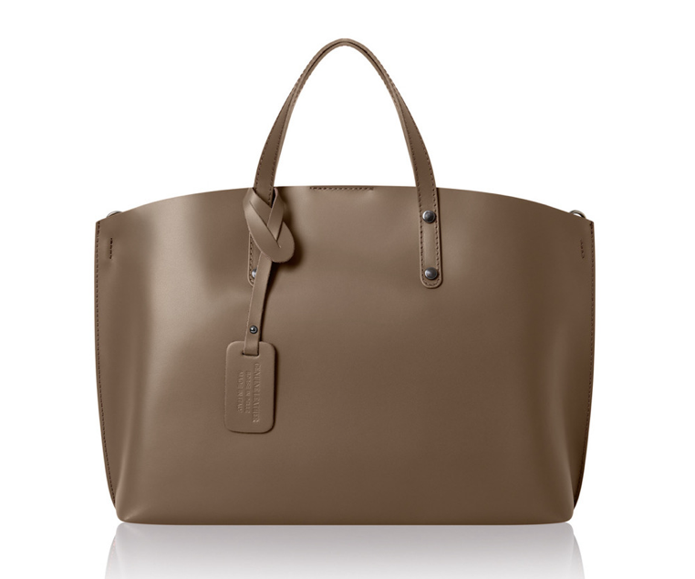 Taupe Large Leather Bag - Connie