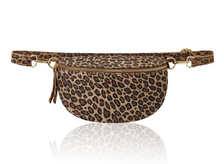 Leopard Print Leather Bum Bag - Zina