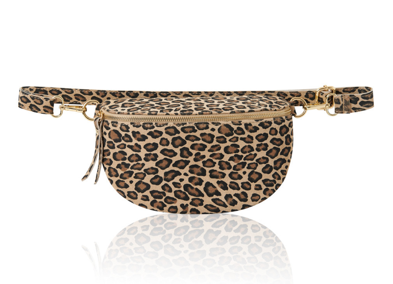 Leopard Print Leather Bum Bag - Zina